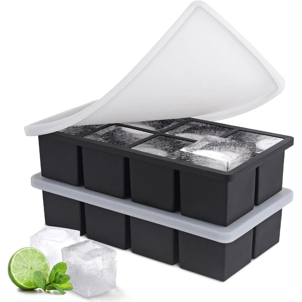 Forma de Gelo, Formas de Gelo SLGOL para Freezer com Tampa, Moldes de Gelo Grandes de Fácil Remoção, Forma de Gelo de Si