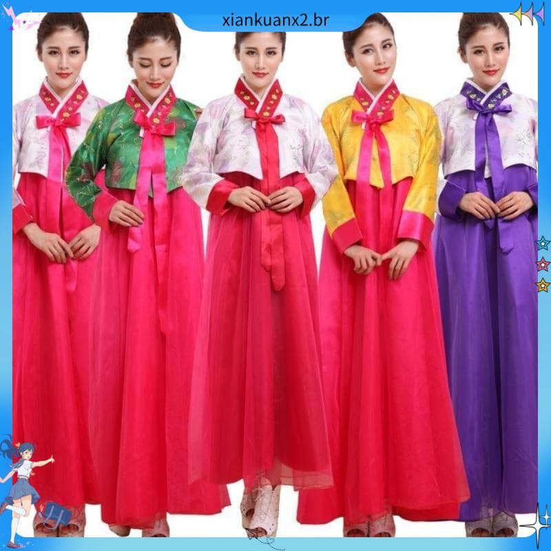 Senhoras Hanbok Dachang hoje dança desempenho tradicional coreano traje feminino traje étnico