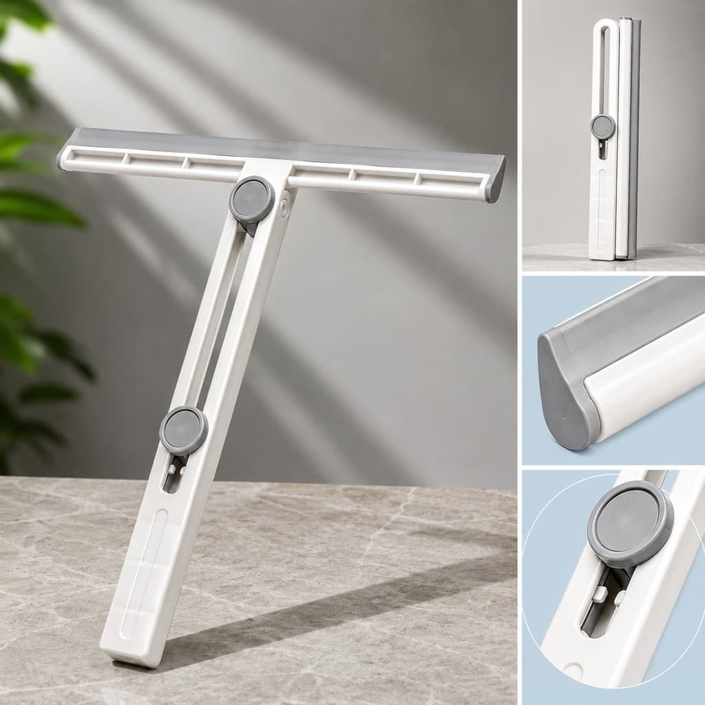 Rodo Multiuso Dobrável 360° Limpeza Vidros Piso Azulejos Box Janelas Cozinha