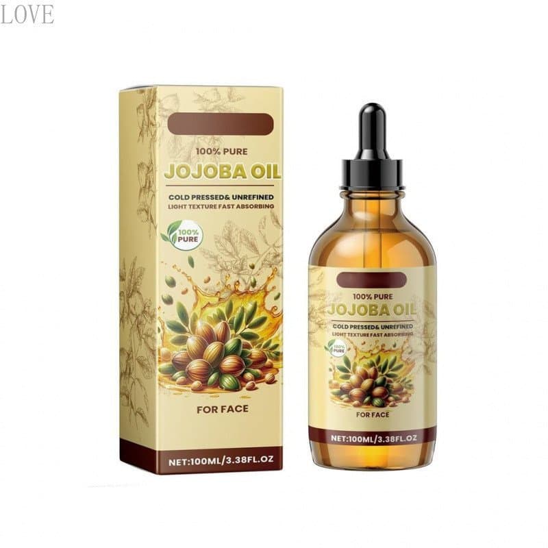 Óleo facial de jojoba de 100ml contendo vitamina E e óleo de alecrim, um óleo facial suave adequado para todos os tipos