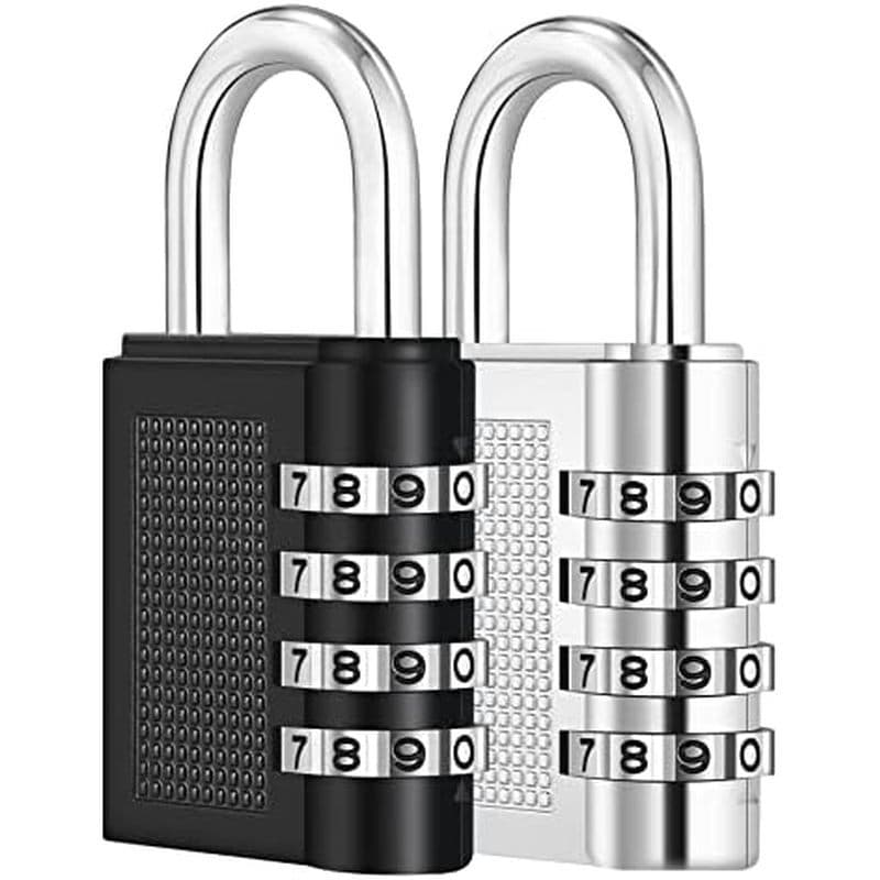 ZHEGE Gym Lock , Cadeado Combinado De 4 Dígitos Para Armário Escolar (Preto) | Ideal Armazenamento , Sala , Cerca , Caix