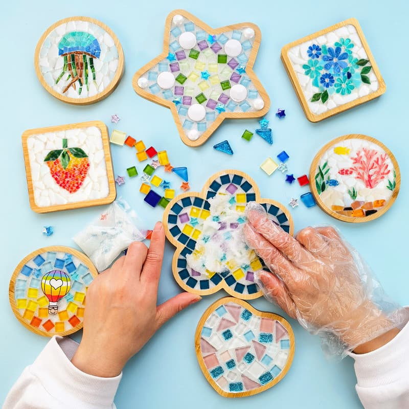 Novo produto DIY artesanal Coaster Material pacote mosaico pai-filho criativo jardim de infância pequeno presente brinqu