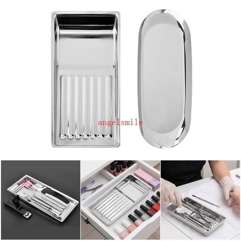 Pacote Ace De 2 Bandejas Esterilizadoras De Ferramentas Para Unhas De Aço Inoxidável Durabilidade Resistente Ao Calor