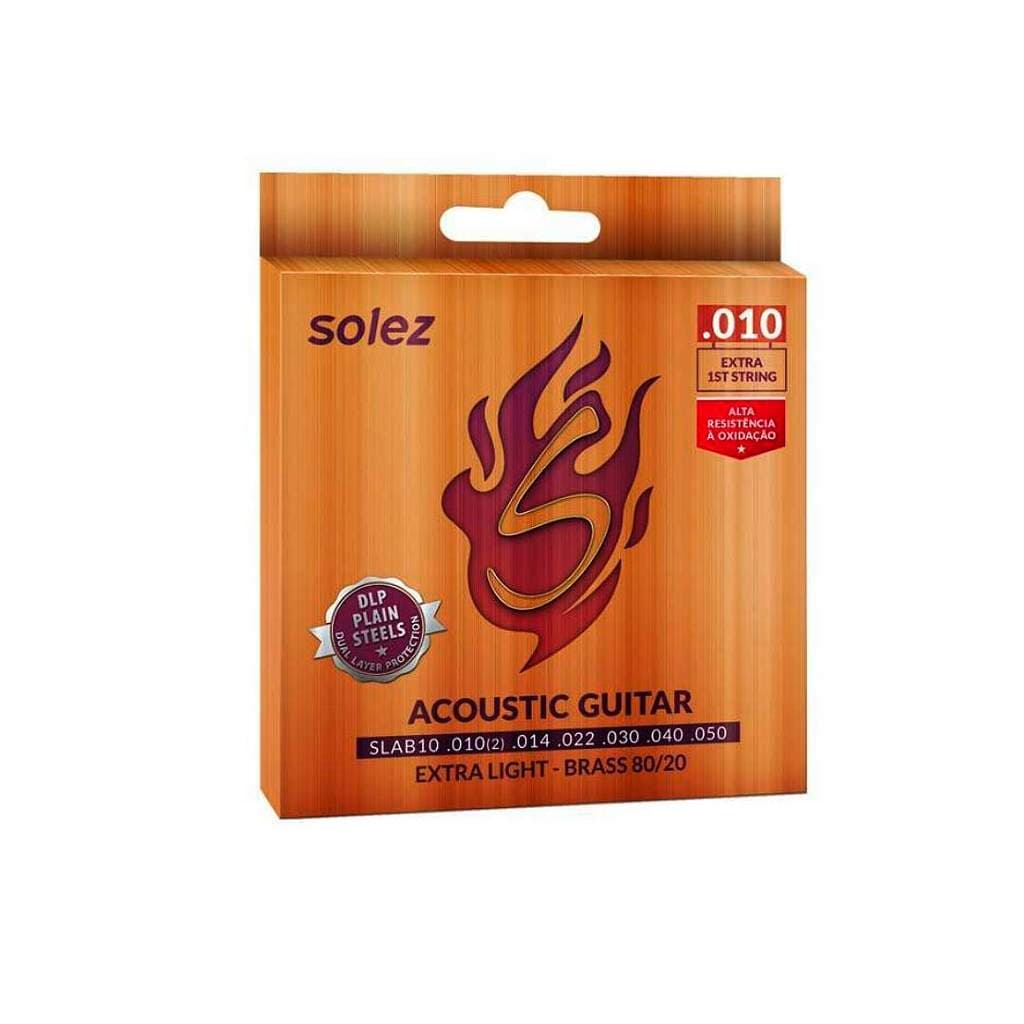 Jogo De Cordas P/violão Solez Brass 80/20 0.010"/0.050" Slab10 [F108]