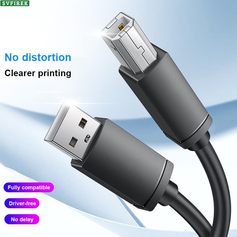 Cabo De Impressão USB 2.0 A Macho Para B Impressora Adaptador De Interface Quadrada Fio