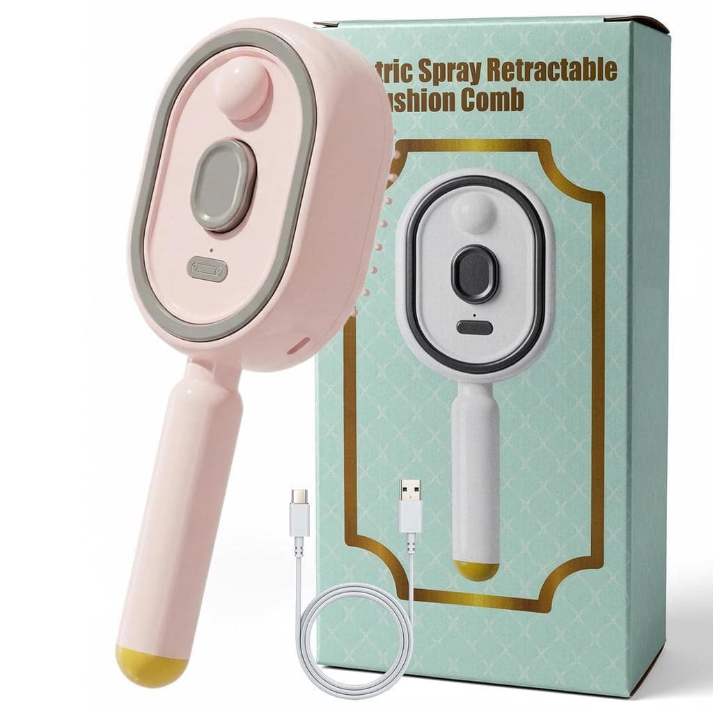 Escova a Vapor Elétrica para Cabelo, Escova Elétrica com Almofada de Ar para Mulheres, Escova de Cabelo Recarregável com