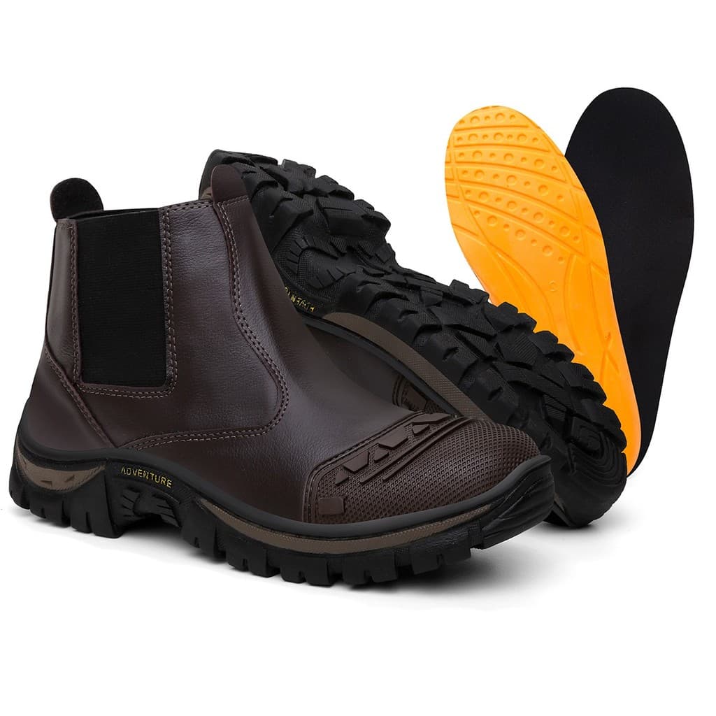 Bota Coturno Masculina Segurança Motociclista Trabalho Impermeável Biqueira Interna Palmilha Gel Conforto