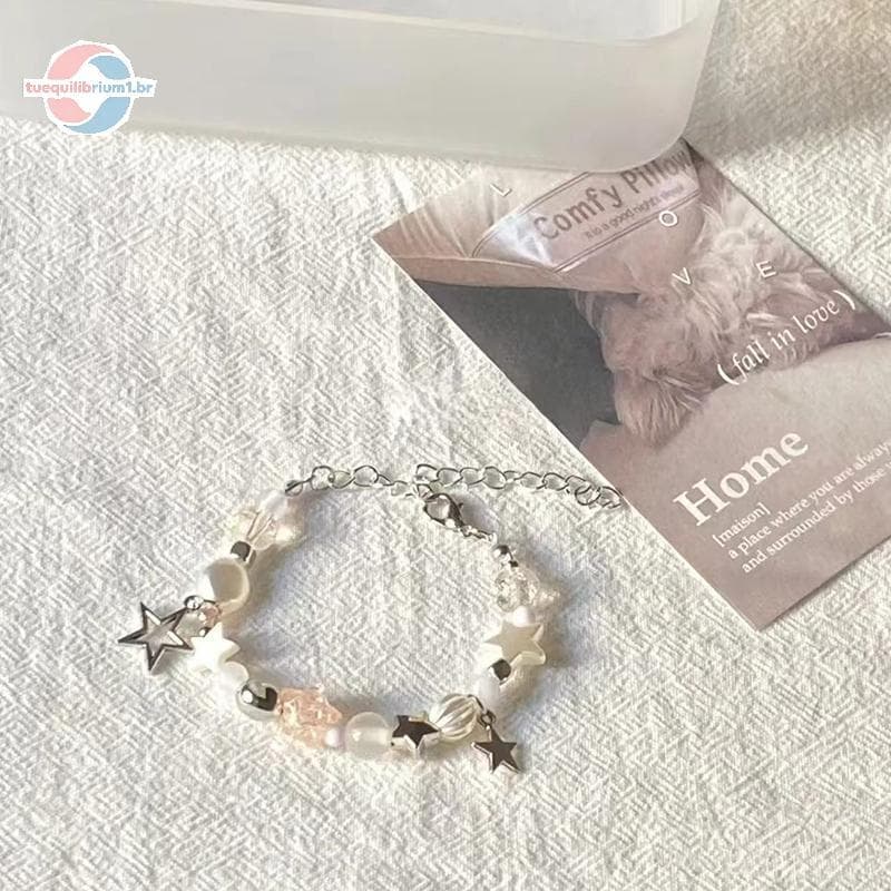 tue Luz Luxo Requintado Estrela De Cinco Pontas Frisado Pulseira Para Mulheres Moda Masculina Doce Legal Ajustável Casal