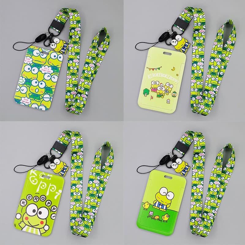 Anime Keroppi ID Set Cartão De Identificação Do Banco Estudante Conjunto De Proteção Ônibus