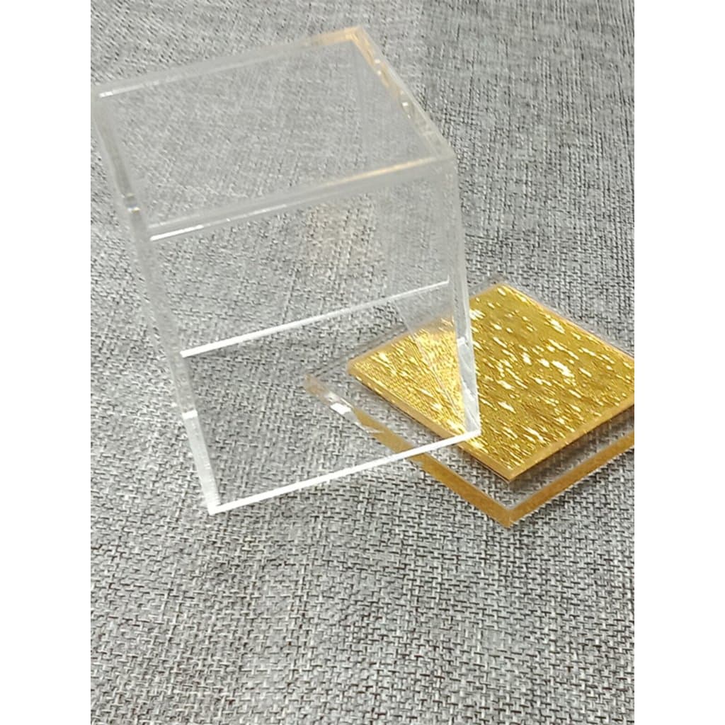 Novo produto pronto estoque alta transparente acrílico Base de ouro estátua de buda artesanato acessórios de arte caixa