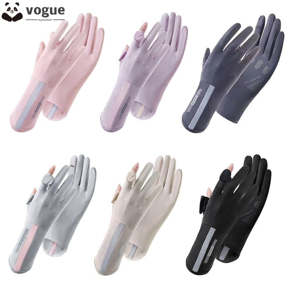 Luvas De Proteção Solar VOGUEEE , Finas De Seda Gelada Anti-UV Elásticas Resistentes Ao Deslizamento