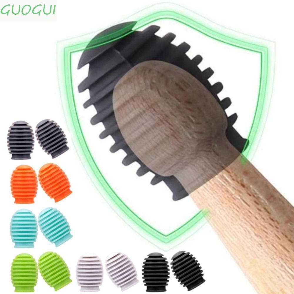 GUOGUI 2 Peças De Mangas De Cabeça De Baqueta , Mudo De Tambor De Silicone Com Redução De Ruído , Dicas De Prática De Ba