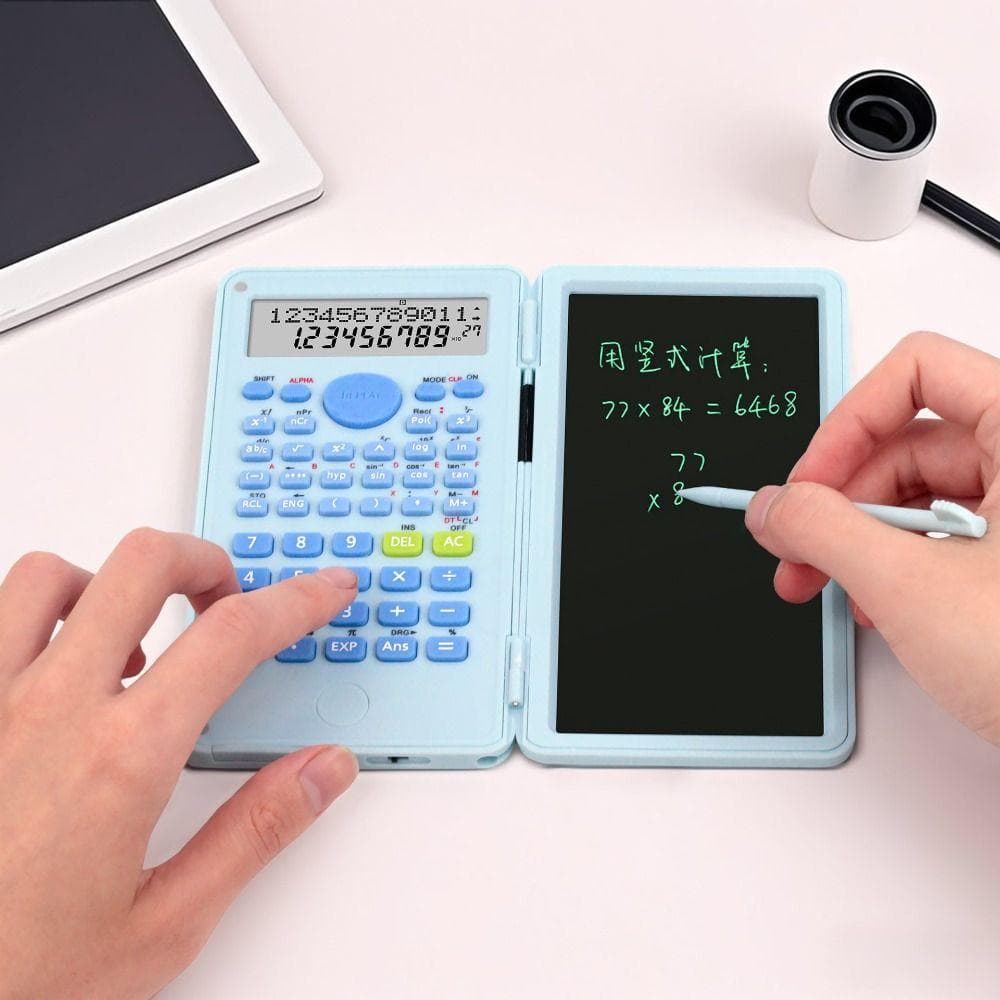 Calculadora Científica , Calculadoras De Função 2 Em 1 Dobráveis Com Tablet , Placa De Escrita LCD De 6 Polegadas Caneta