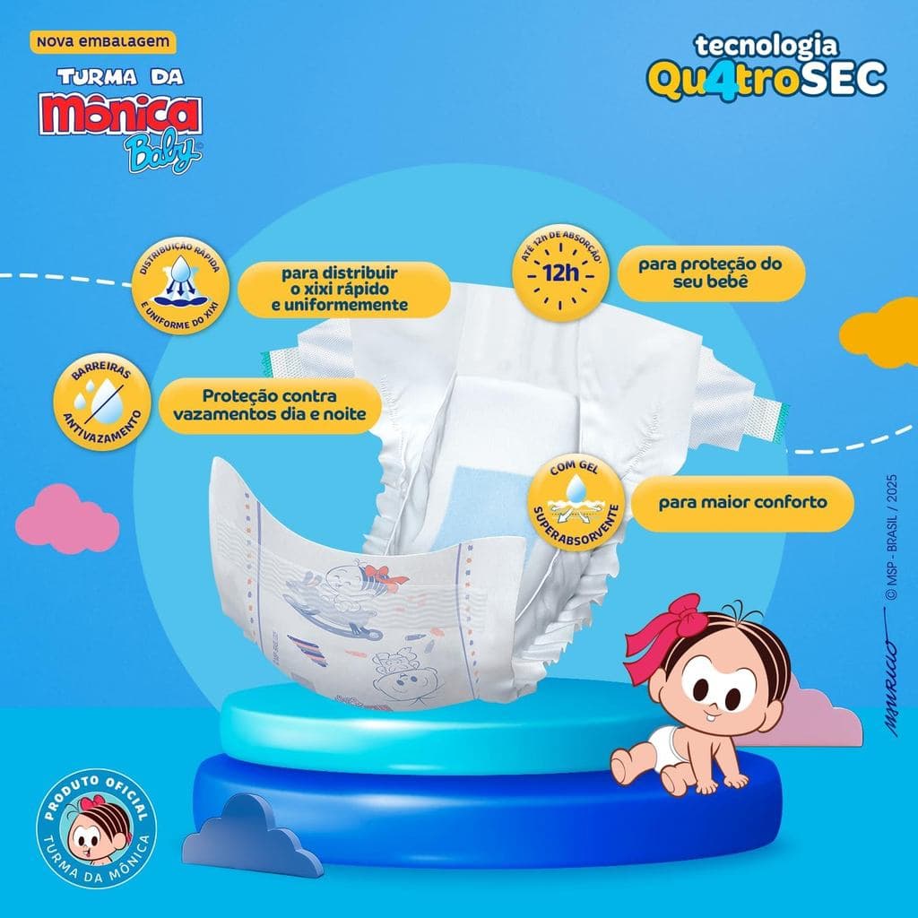 FRALDA TURMA DA MONICA BABY GIGA DO M AO XXG