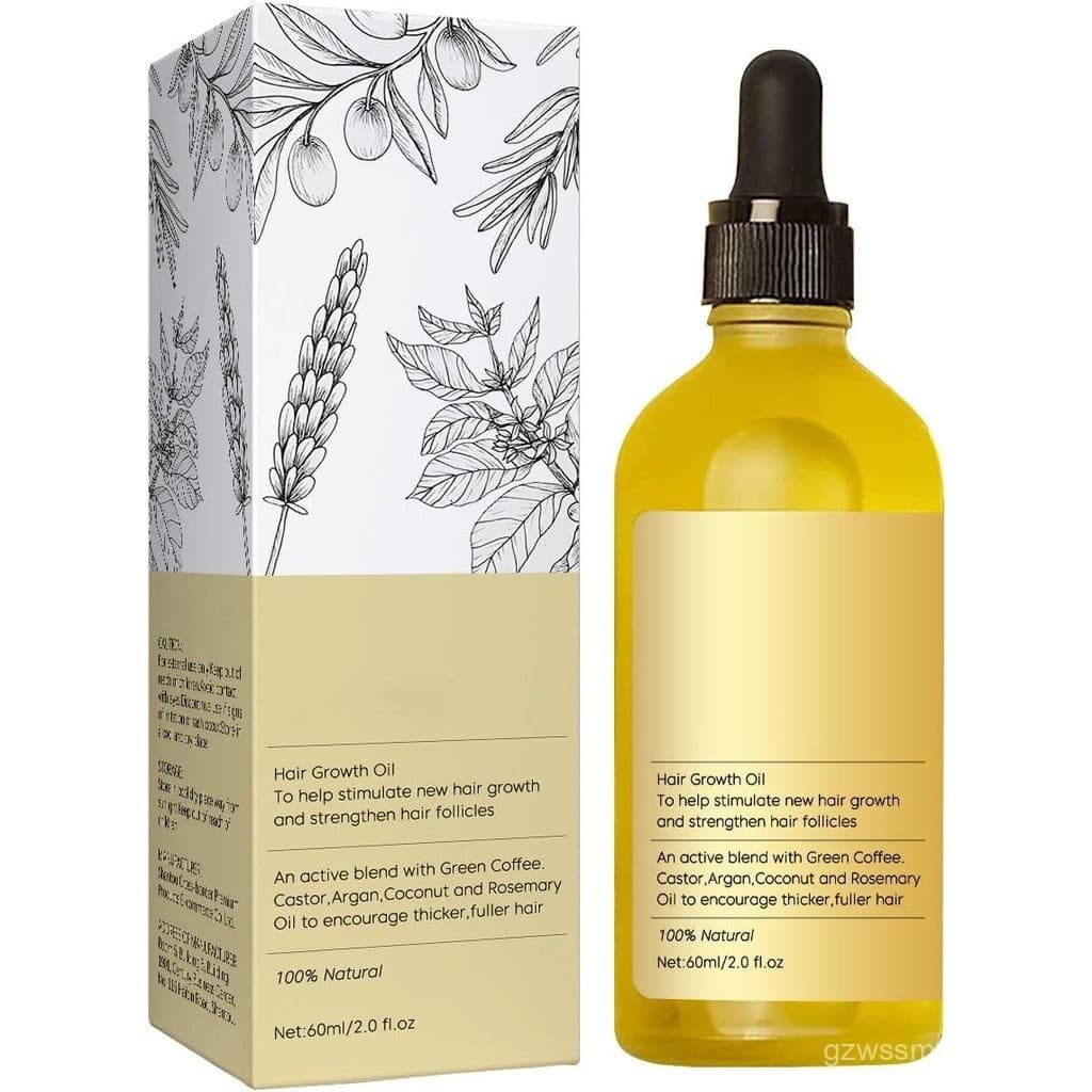 Óleo Natural Vegano para Crescimento Capilar, Óleo de Alecrim para Crescimento Capilar, Essencial Natural Puro para Dens