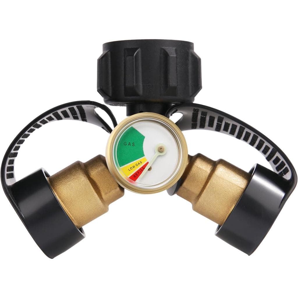 Indicador de Nível para Conexão de Tanque Duplo de Propano, Adaptador Divisor em Y para Tanque de Propano com Medidor, M