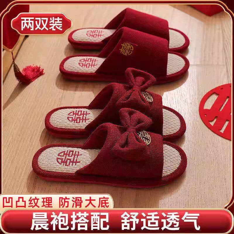 Ridani chinelos vermelhos par de casamento verão festivo High-End dote de casamento noiva casamento casa casal sapatos d