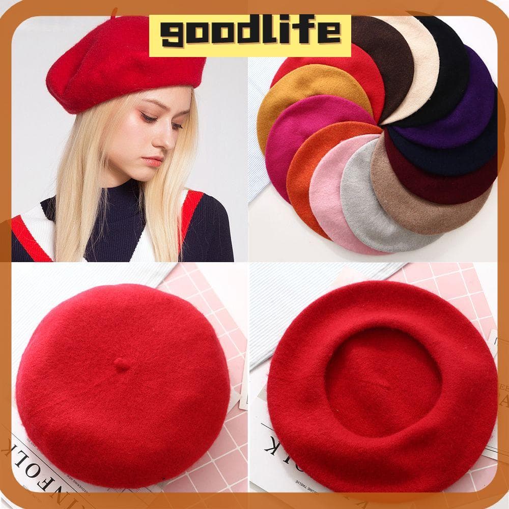 Boné De Boina De Lã GOODLIVE Inverno Quente Gorro Folgado Plano