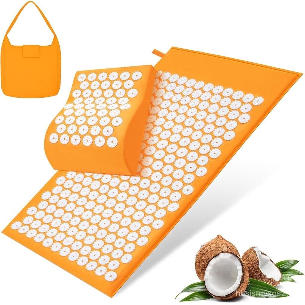 Tapete e Almofada de Acupressão - 100% Fibra de Coco - Tapete de Massagem Eficaz para Tensão, Promove a Circulação Sangu