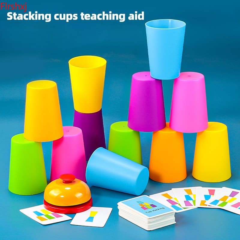 1 Conjunto De Jogo Interativo Divertido De Empilhamento De Copo Para Duas Pessoas , Brinquedos De Mesa Educação Infantil