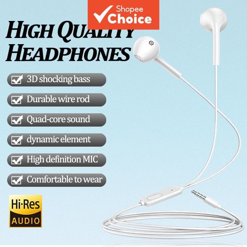 Fones de Ouvido com Fio de Alta Qualidade, Interface de 3,5mm, Semi Intra-Auriculares, Fones de Ouvido HI-FI São