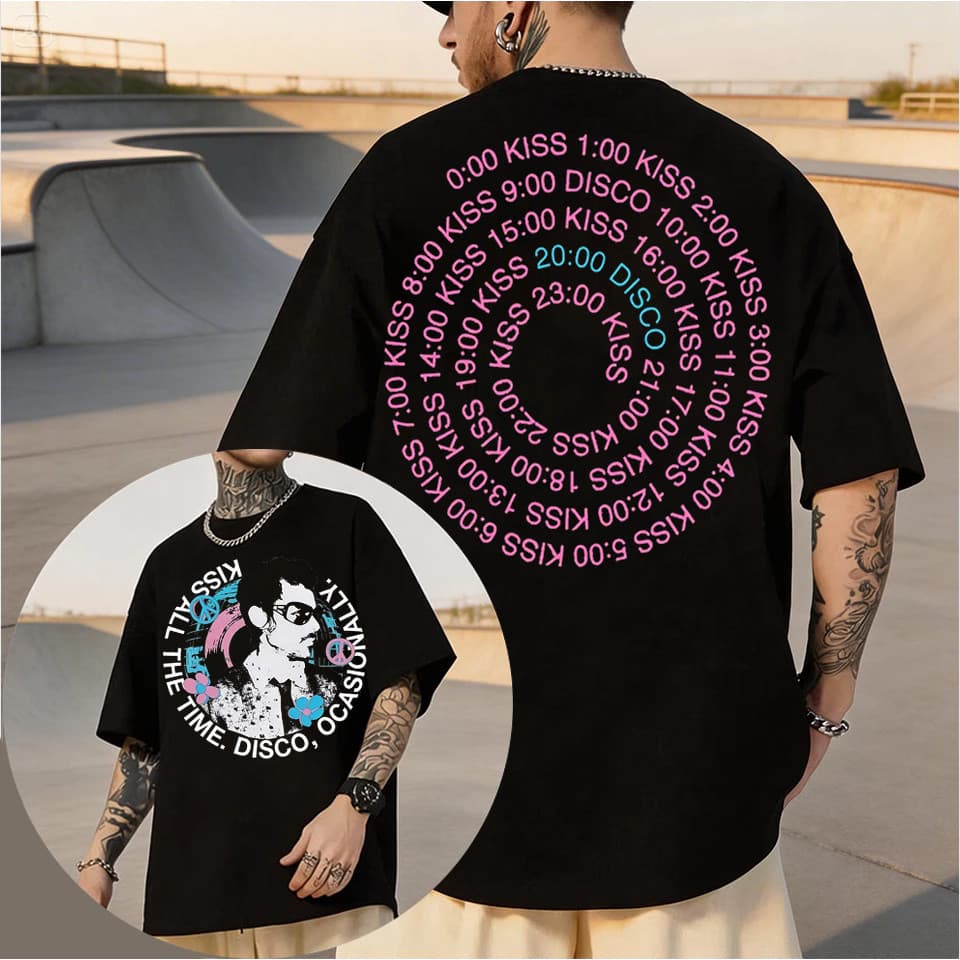 Camiseta Together Tour Harry Styles Kiss All The Time Disco Occasionally Unissex Camisa 100% Algodão premium
