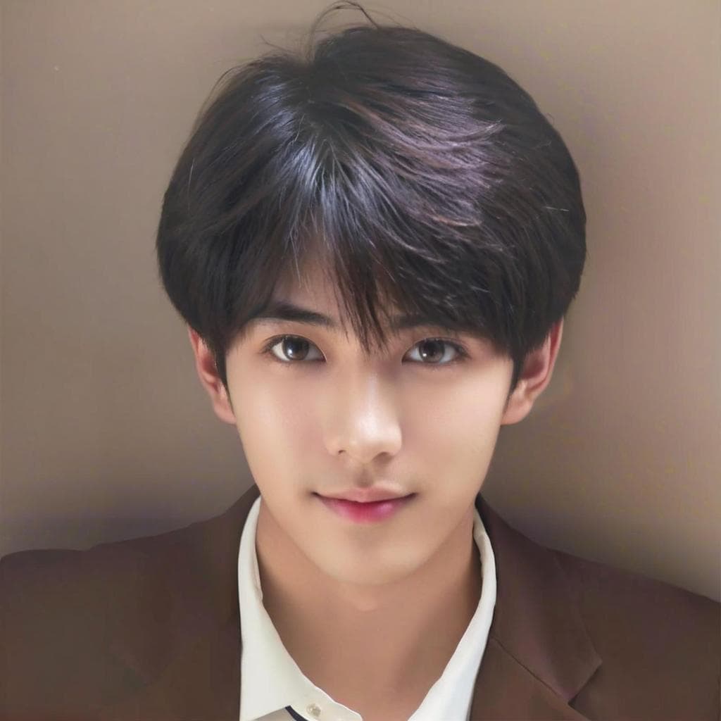 Peruca masculina Diagonal franja cabelo curto versão coreana bonito adolescente ligeiramente fragmentado capa de fibra q