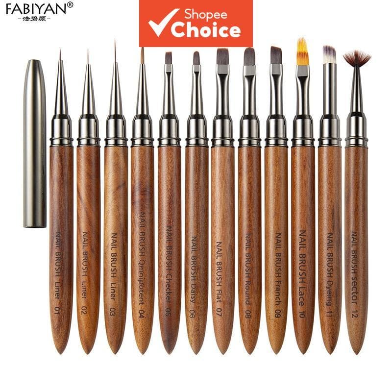 Conjunto De 12 Peças De Forro Para Arte Em Unhas , Caneta De Desenho De Flores , Pincel Francês , Pintura Gel UV Ferrame