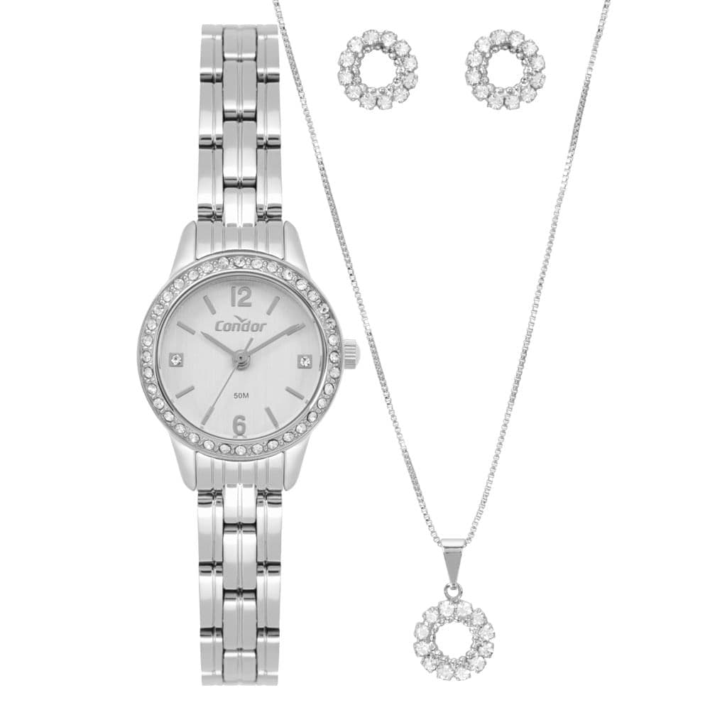 Kit Relógio Condor Feminino Mini Prata - CO2035OAR/K4K