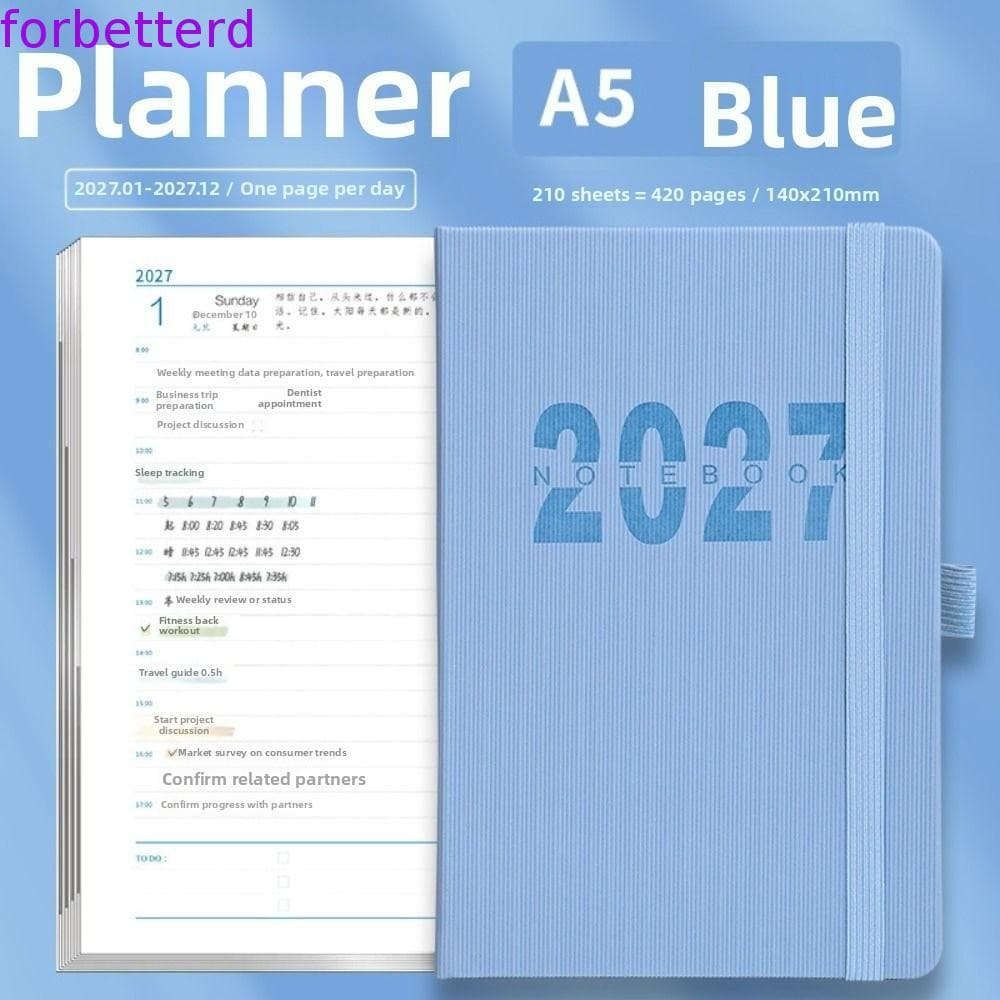 Caderno De Planejamento De Agenda A5 , Bloco De Notas Planejador De Programação De Eficiência Inglesa 2027 , Blocos De E
