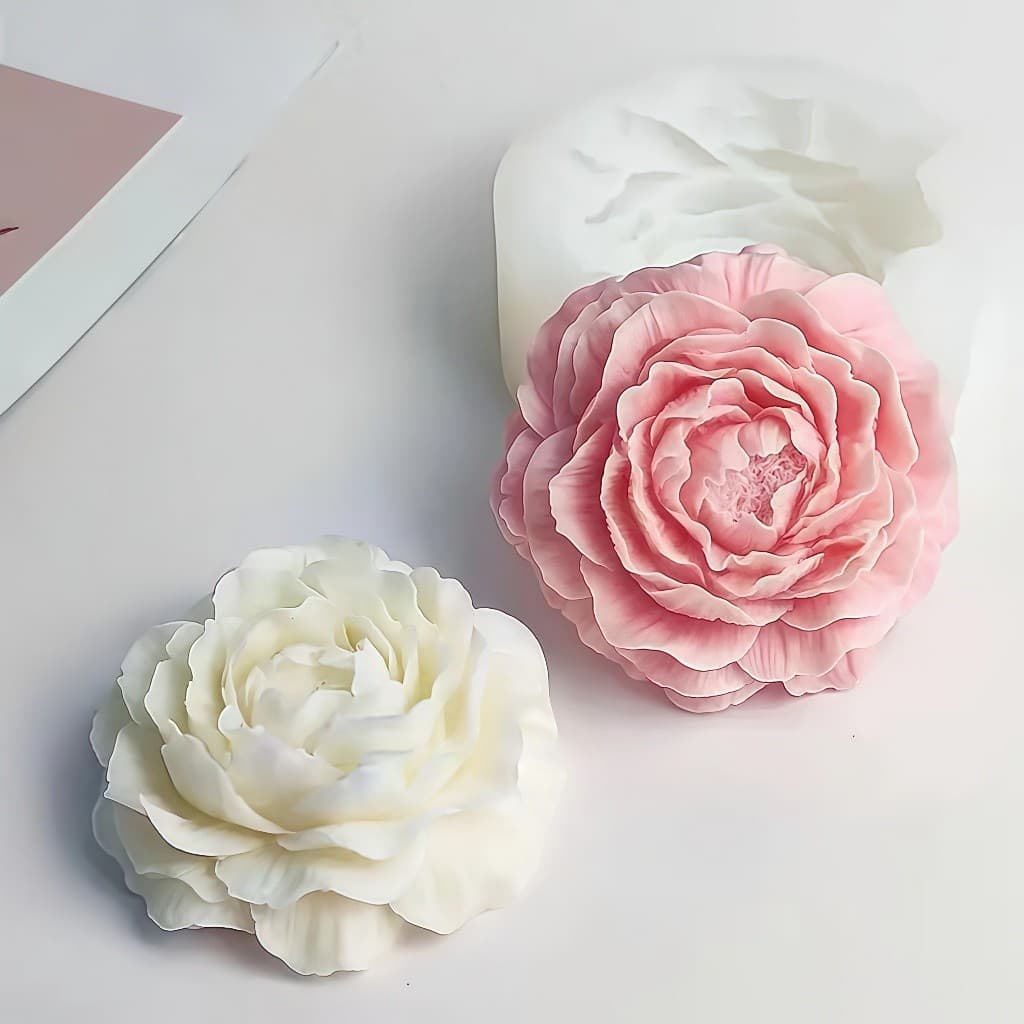 Molde De Silicone De Vela De Peônia Grande 3D Bolo De Mousse De Flor Chocolate Sabonete Para Casa Decoração De Quarto