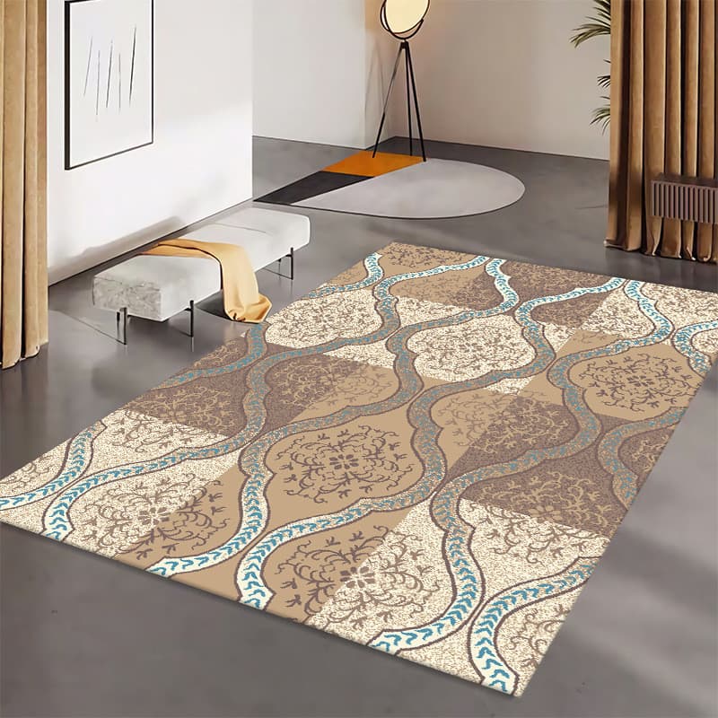 [Novo produto] Tapete Tapete de lã de cristal para mesa de centro Cobertor moderno para sala de estar Tapete simples e l