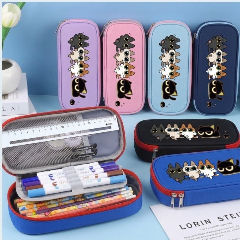 Hei PENCIL CASE Estojo de lápis infantil papelaria grande capacidade várias camadas cartoon para estojo para lápis