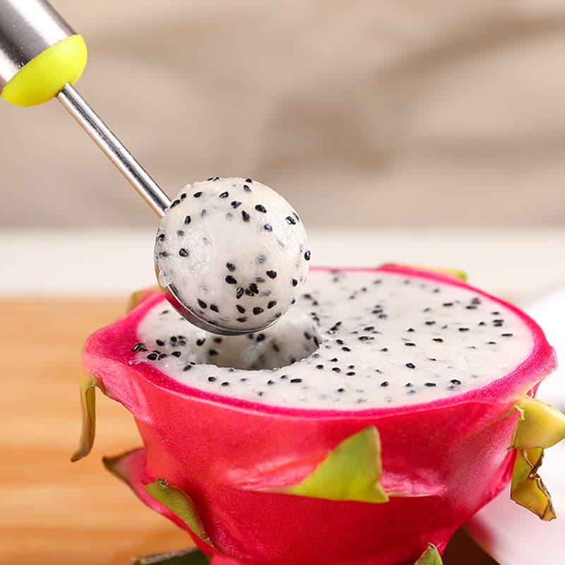 Aço inoxidável escavador de frutas corte melancia ferramenta útil escavador bola frutas sorvete colher redonda corte sep