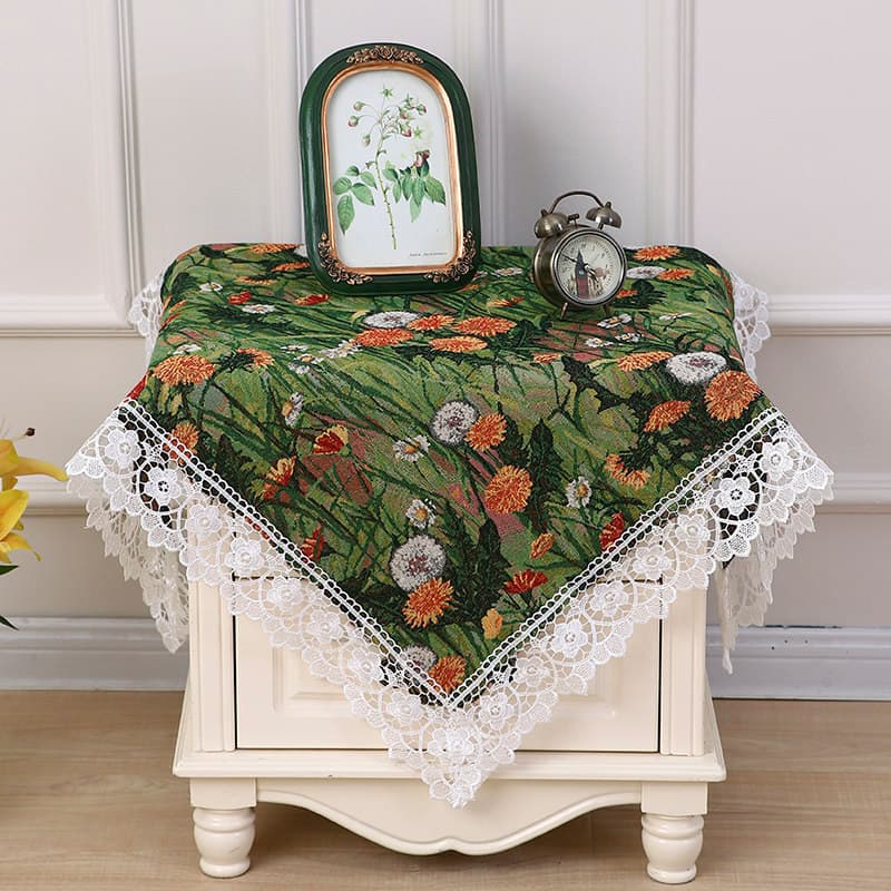 Capa de mesa de cabeceira pano estilo Retro tridimensional bordado quatro estações novo estilo quarto mesa de cabeceira