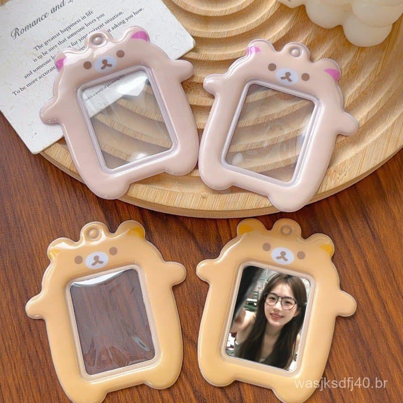 2/4/8 Unidades Cute Bear 2 Polegadas Photo Sleeve-Protetor De Cartão Fotográfico-Organizador Kawaii-À Prova D'água , Dur