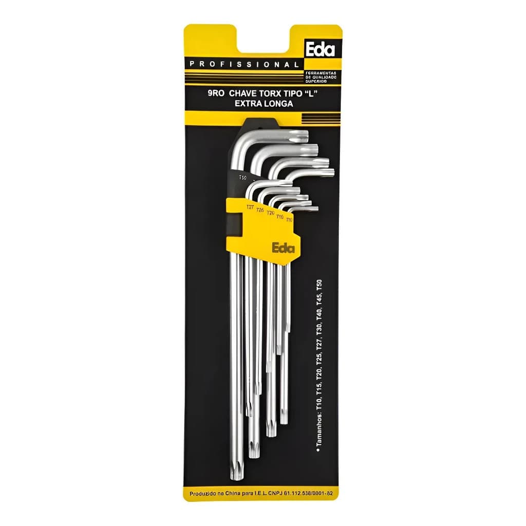 Jogo De Chaves Torx L Jogo T10 A T50 9 Peças 9ro Eda