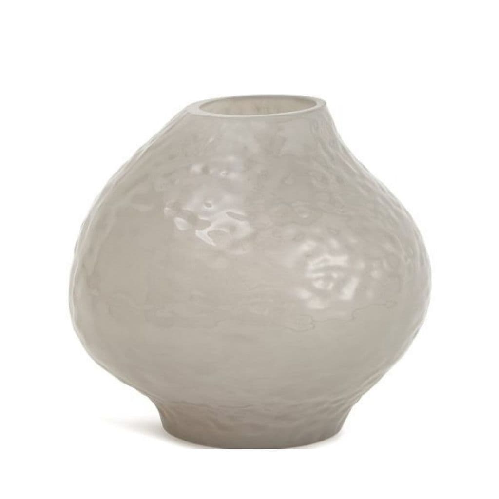 VASO DECORATIVO DE VIDRO REDONDO CINZA 18CM X 20CM MART