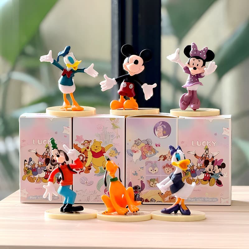 [Novo estilo Popular] Mickey Mouse Clubhouse Conjunto de 6 peças Modelo Figura Decoração de desenho animado Boneca caixa
