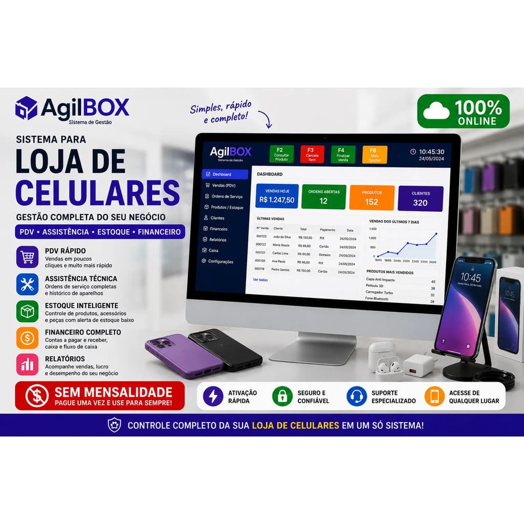 Sistema Programa Loja Celular Com Os Pdv Controle Estoque