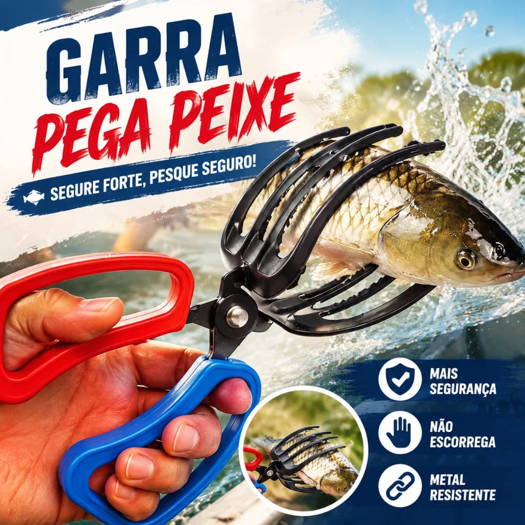 Alicate Garra Pega Peixe De Metal Tipo Tesoura Antiderrapante Equipamento De Pesca