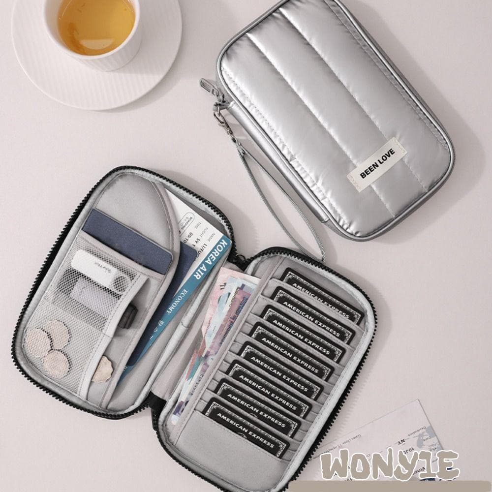 Bolsa Para Passaporte Com Zíper WONY1E , Porta-À Prova D'água De Cor Sólida Cartão De Identificação RFID Antifurto
