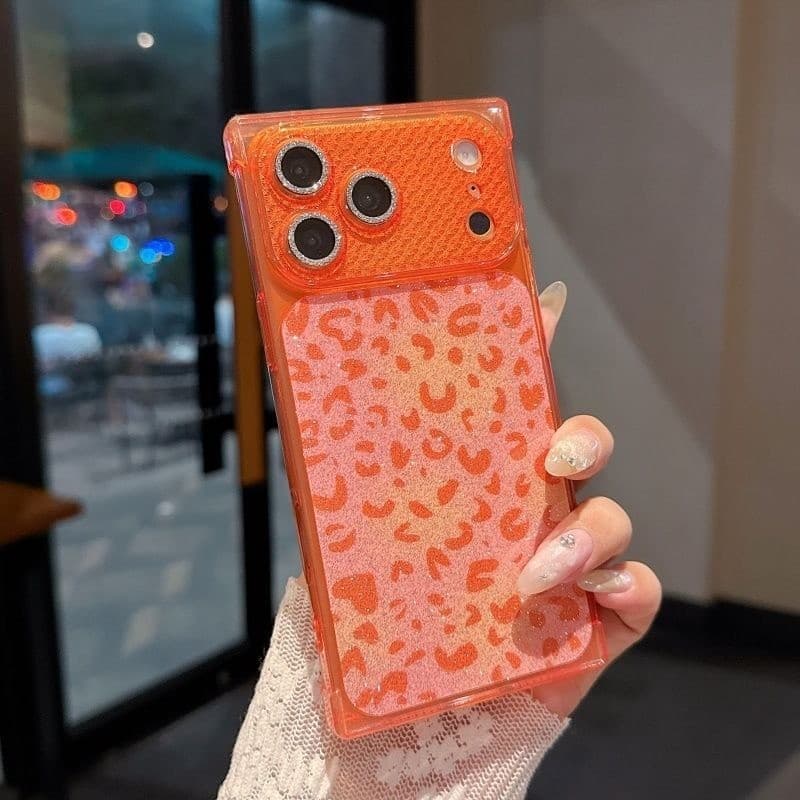 Leopardo Estampa Ângulo Reto Cor Anti-Queda Se Torna Instantaneamente Capa De Telefone Transparente Para IPhone 11 12 13