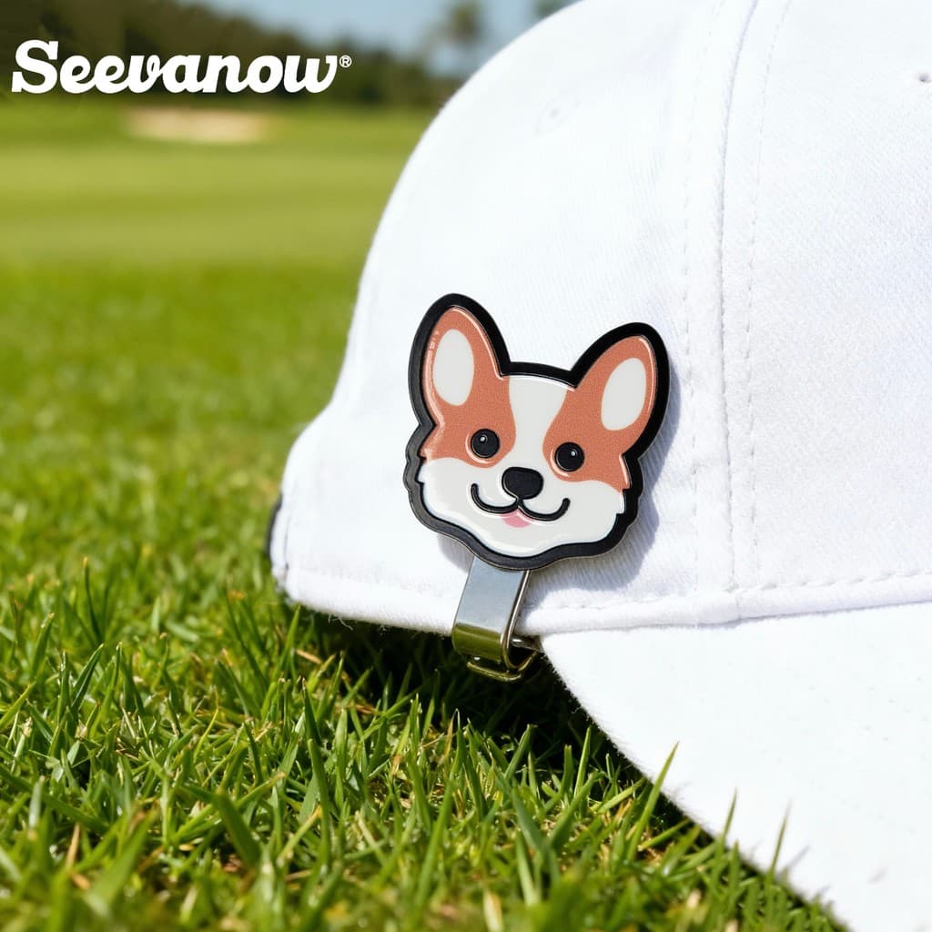 SeevaNow SeevaNow Golf Cute Pet Series Hat Clip Mark Boné de beisebol magnético Clipe Cartoon Dog