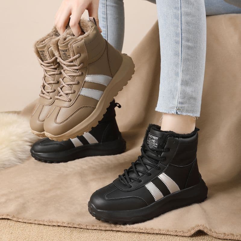 TAMANHO35-42, botas de neve de inverno femininas, forro de lã botas quentes ao ar livre espessadas, botas femininas anti
