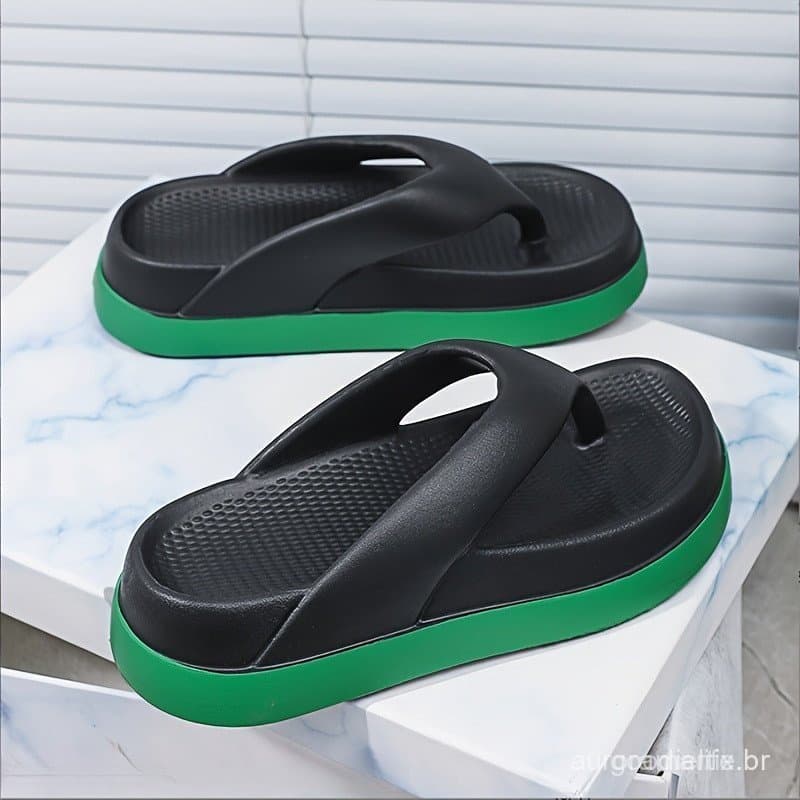 Chinelos femininos, chinelos de praia com sola grossa para aumento ao ar livre, sapatos femininos casuais e confortáveis
