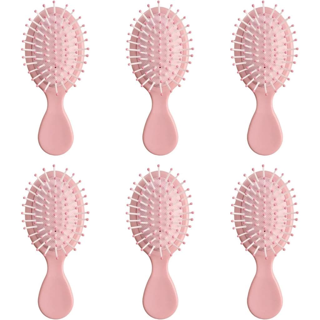 Conjunto de 6 Mini Escovas de Cabelo, Escova para Cabelo Molhado para Viagem, Mini Escova para a Maioria dos Tipos de Ca