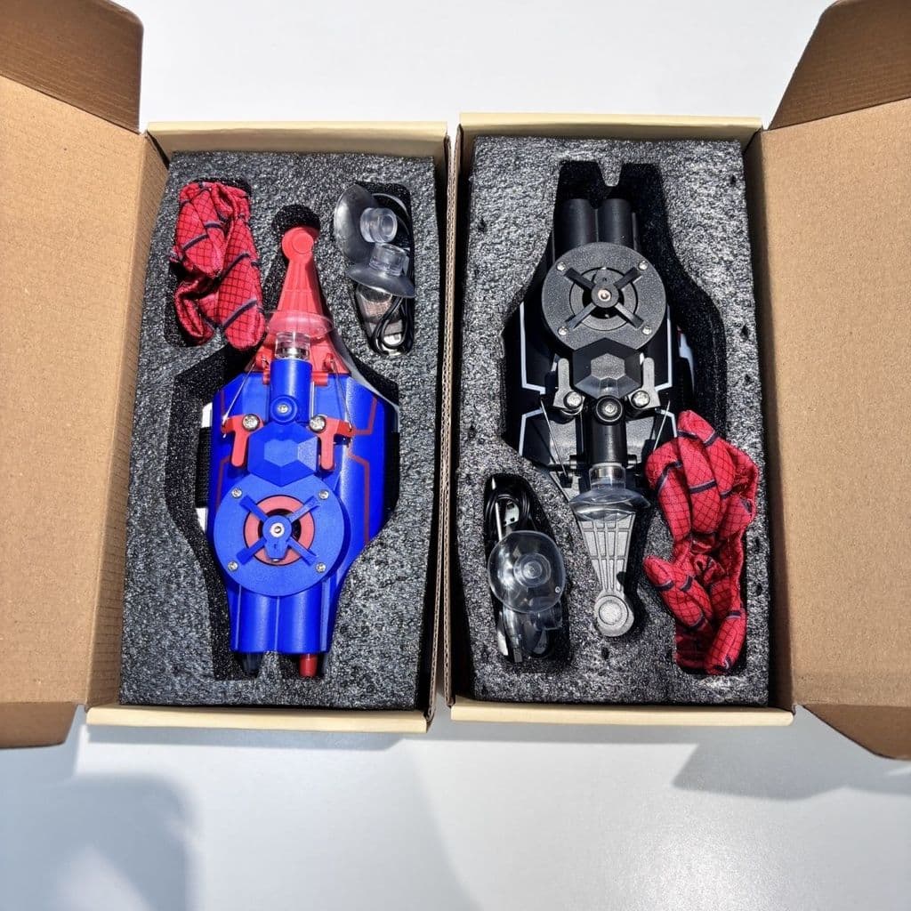 Transmissor de teia de aranha elétrica tecnologia preta automática crianças Take-up Spray seda cuspe presente Su