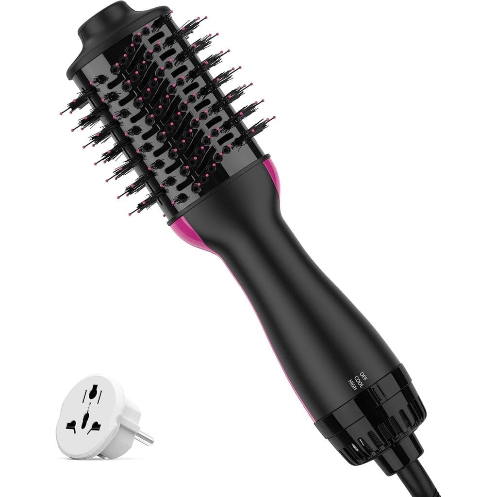 Aopant Escova Secadora de Cabelo Mini de Dupla Voltagem, 110-240V 900W, Escova de Ar Quente para Viagem, Volumizador, Es