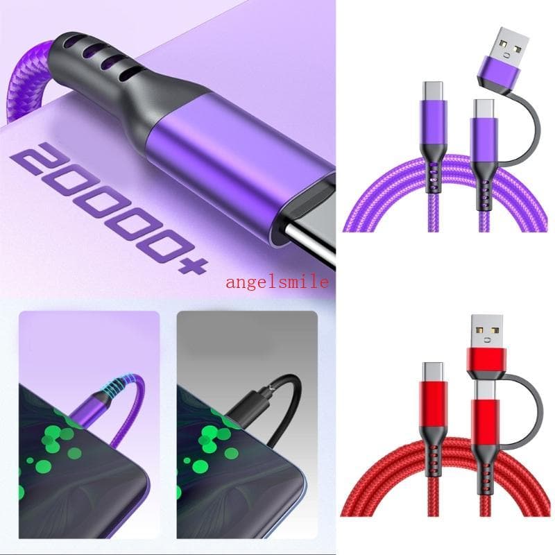 Nylon Trançado USB Tipo C 60W Carregamento Rápido Fio Para Dispositivos Telefones